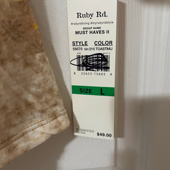 NWT Ruby Rd top Large - Picture 4 of 8